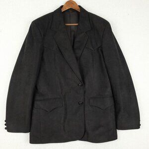 Pioneer Wear Blazer Mens 42R Black Felt Western Two Button Vented Made In USA